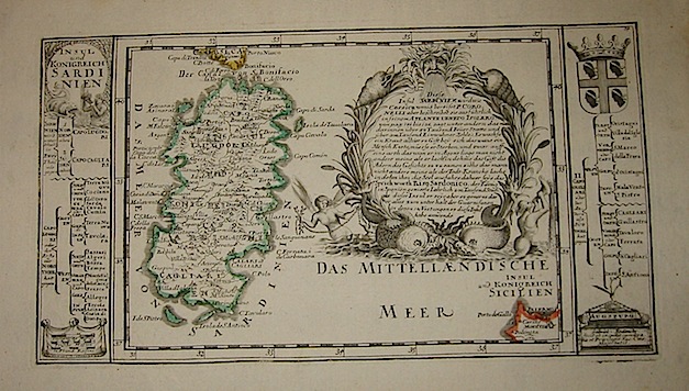 Bodenehr Gabriel Insul und Konigreich Sardinien 1710 ca. Augsburg